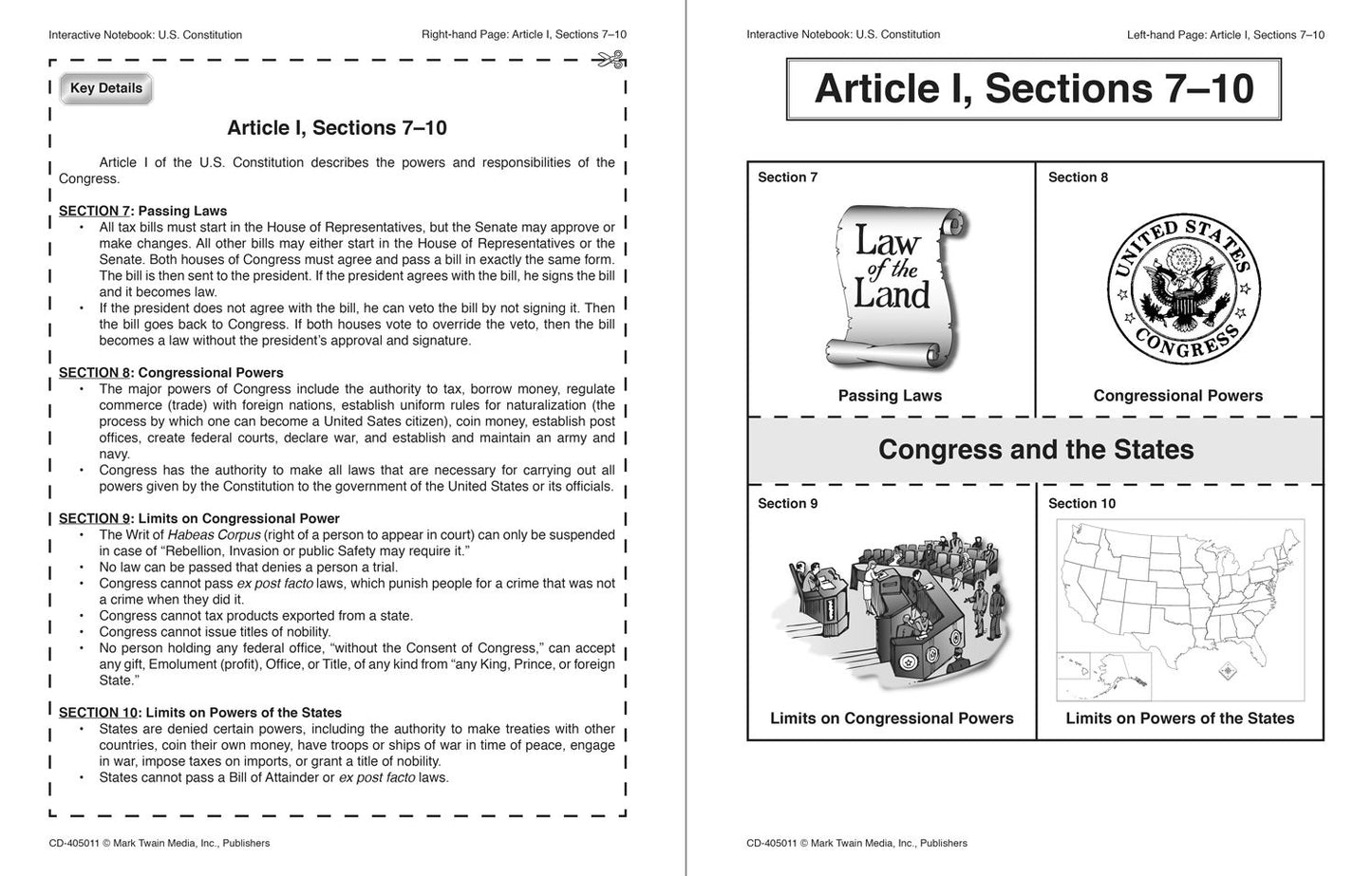 Interactive Notebook: U.S. Constitution, Grades 5 - 12
