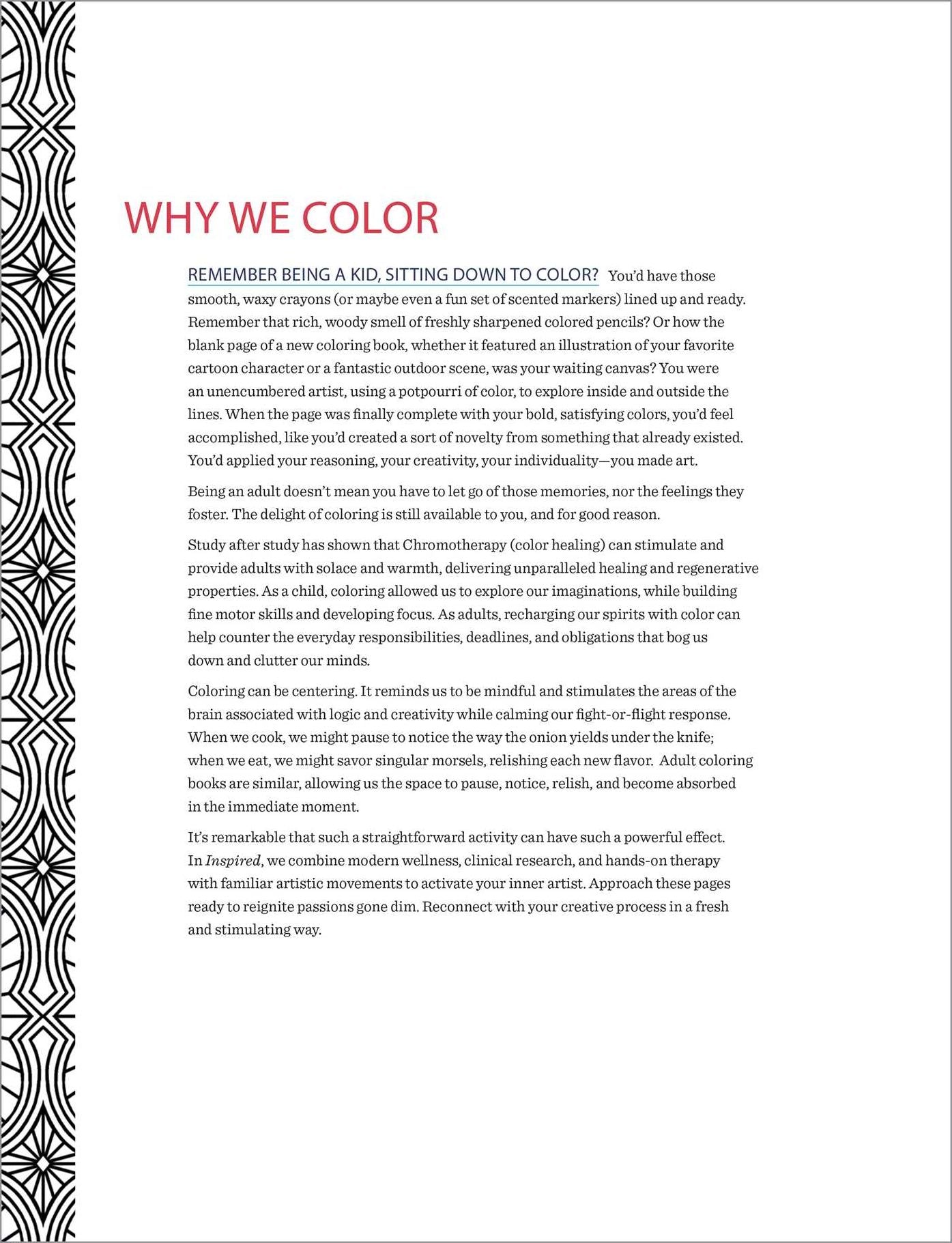 Coloring Books for Grownups: Inspired: Modern Art Designs