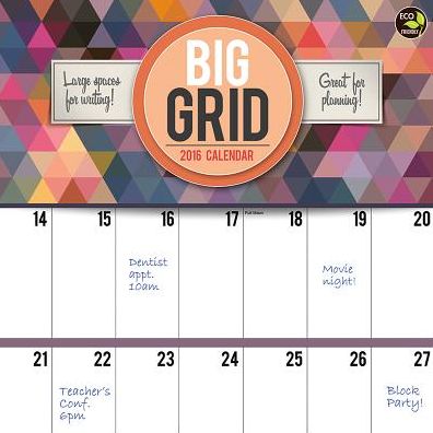 2016 Big Grid Design Wall Calendar