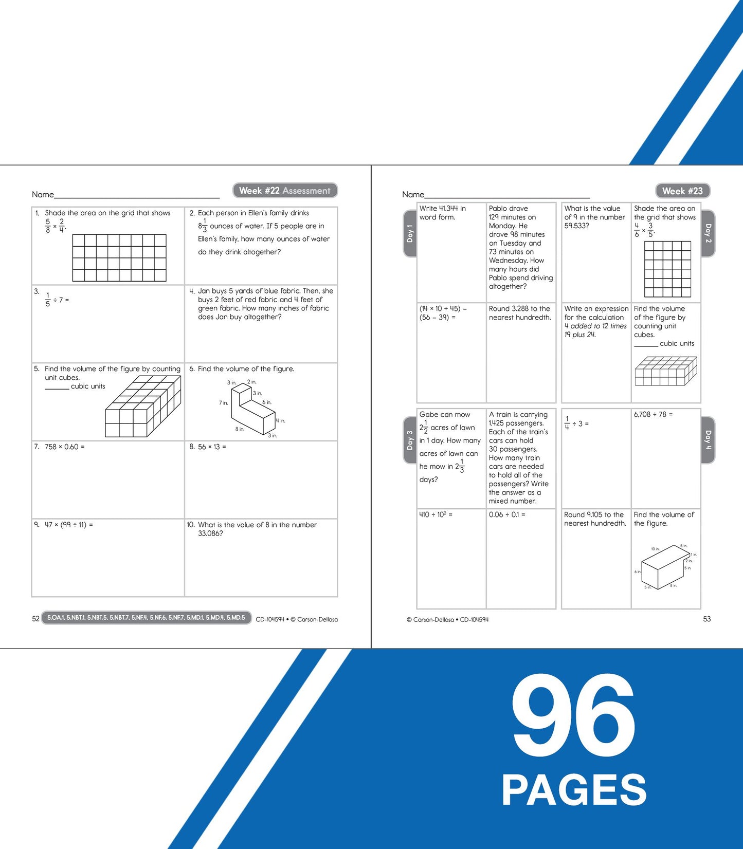 Common Core Math 4 Today, Grade 5: Daily Skill Practice
