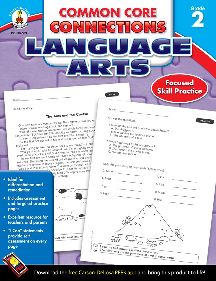 CARSON DELLOSA CD-104609 LANGUAGE ARTS GR 2 COMMON CORE