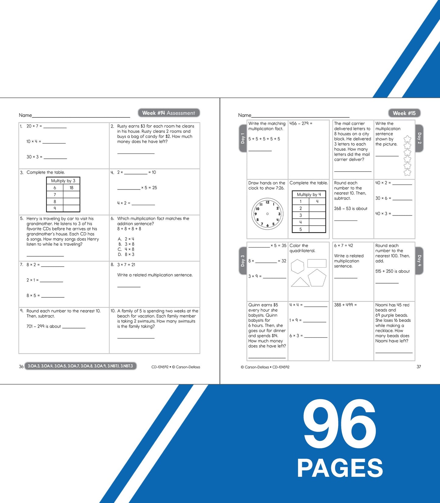 Common Core Math 4 Today, Grade 3: Daily Skill Practice