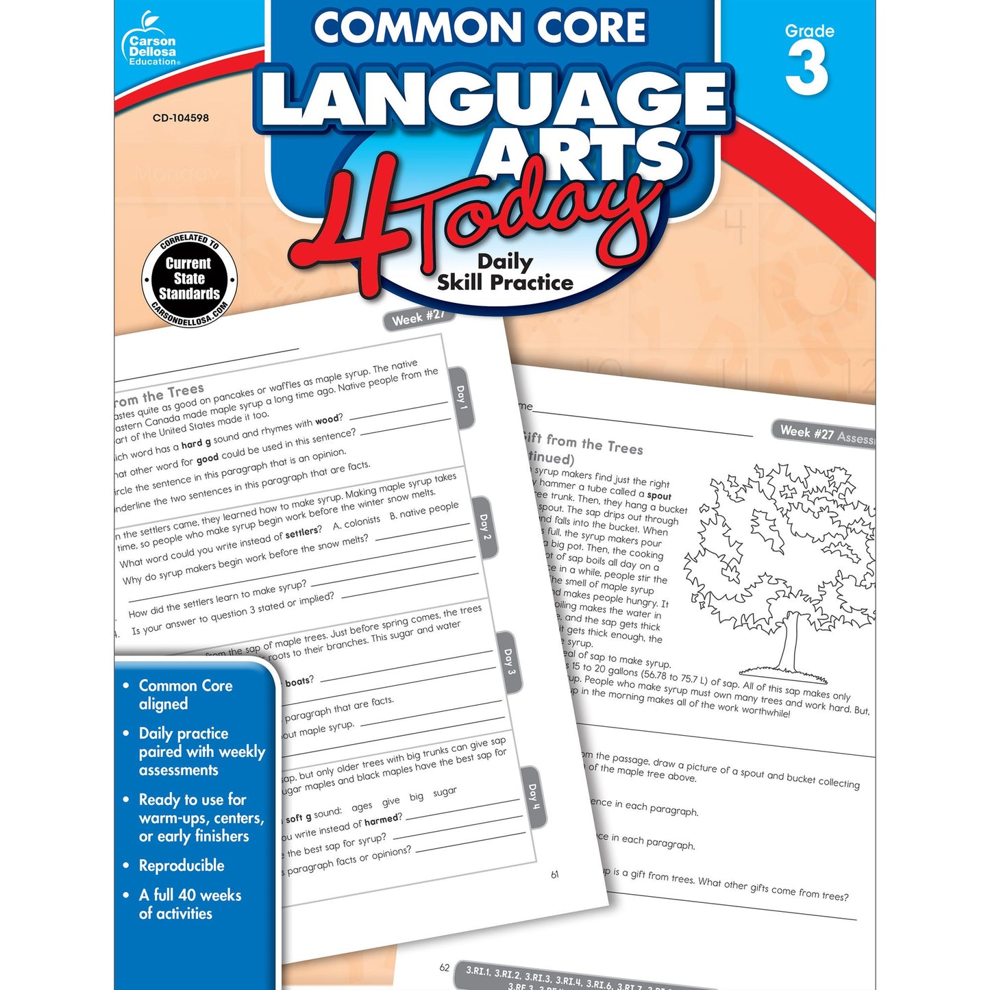 Common Core Language Arts 4 Today, Grade 3: Daily Skill Practice