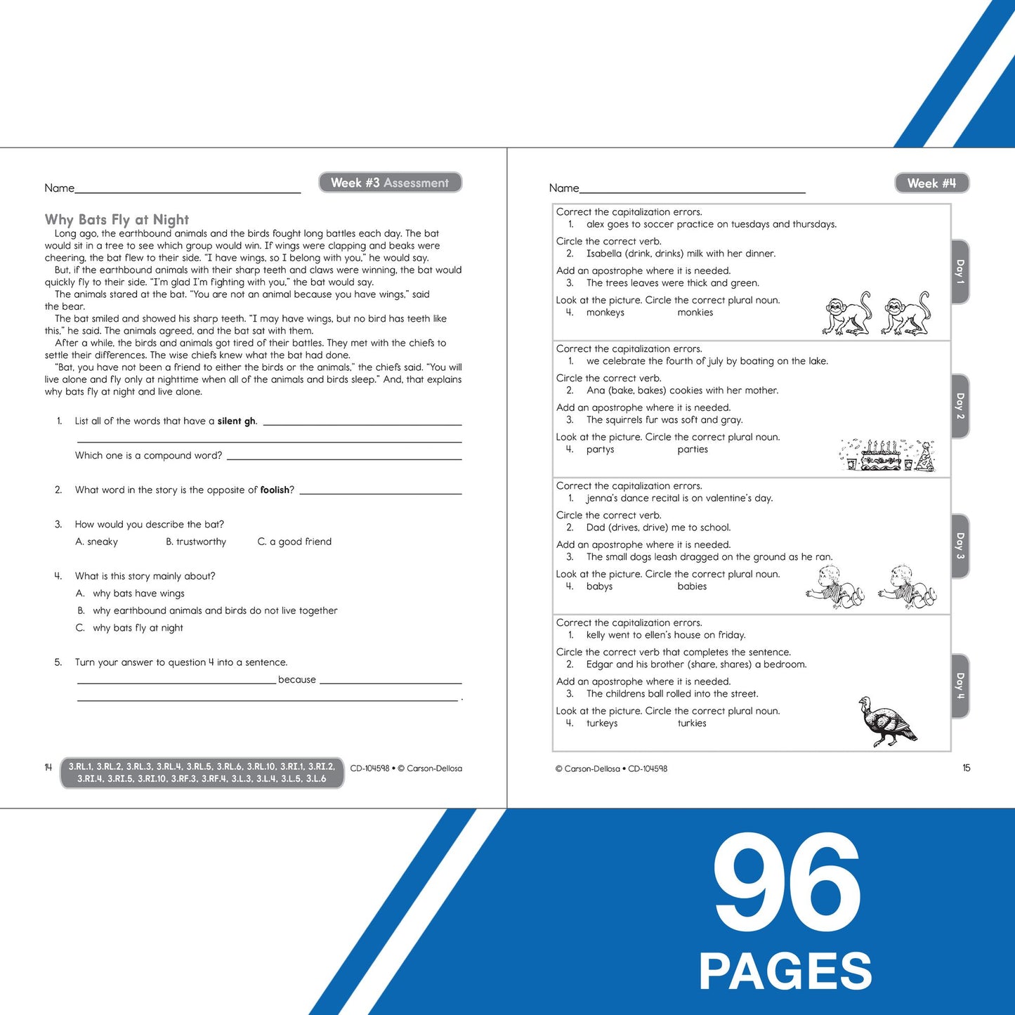 Common Core Language Arts 4 Today, Grade 3: Daily Skill Practice