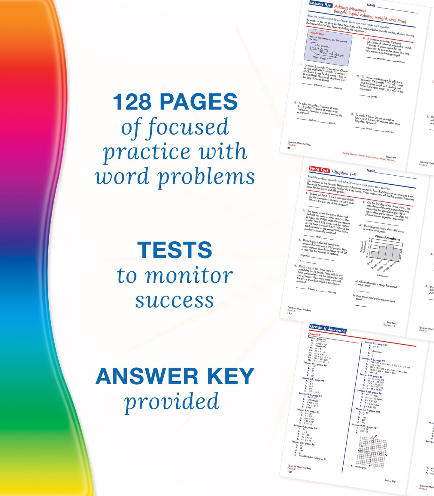 Spectrum Word Problems, Grade 8