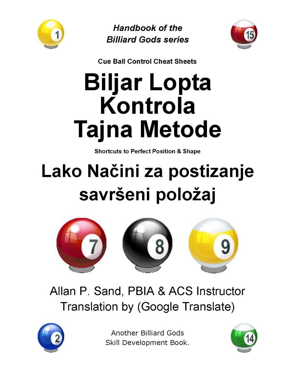 Cue Ball Control Cheat Sheets (Croatian): Shortcuts to Perfect Position and Shape