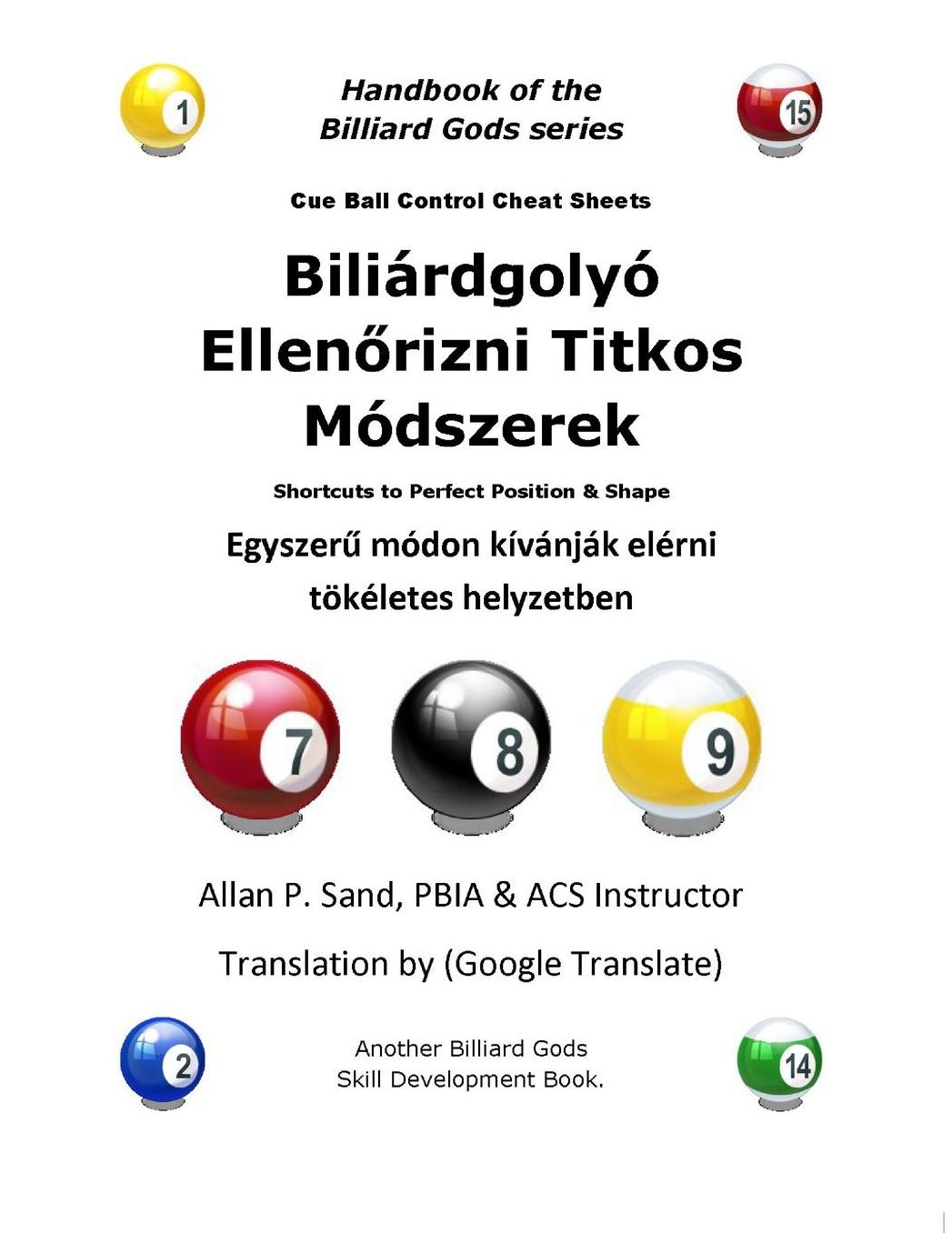 Cue Ball Control Cheat Sheets (Hungarian): Shortcuts to Perfect Position and Shape