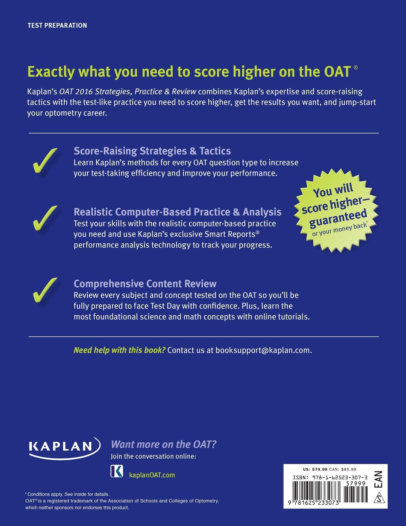 Kaplan OAT 2016 Strategies, Practice, and Review with 2 Practice Tests: Book + Online