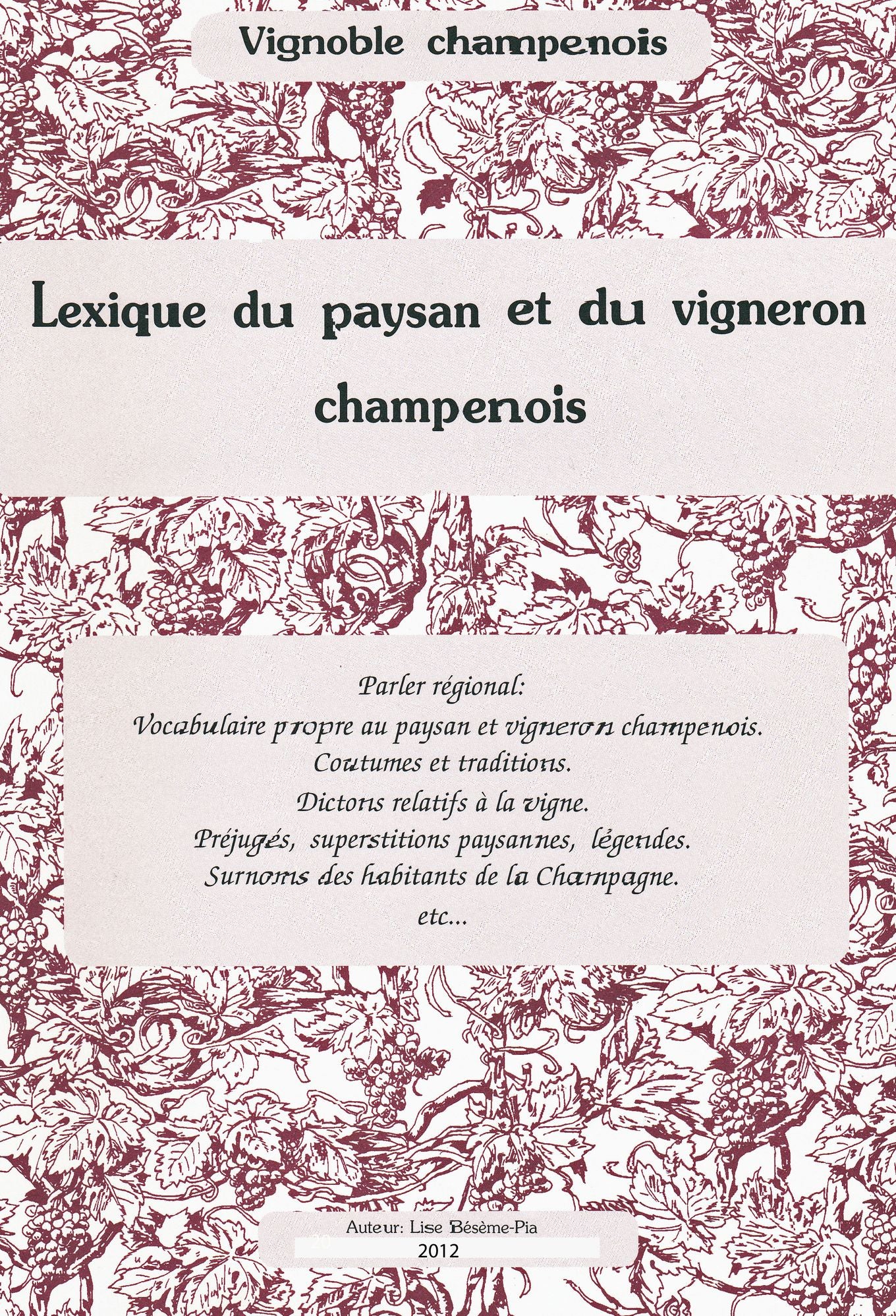 Lexique du paysan et du vigneron champenois