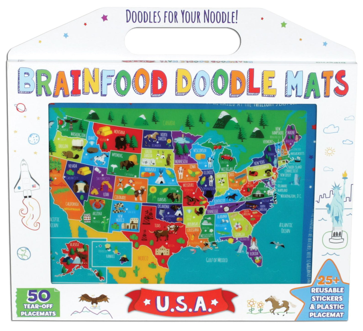 Brainfood Doodle Mats: U.S.A.