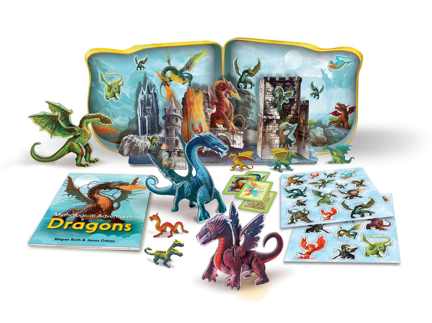 Mythological Adventures: Dragons [With Book and Reusable Stickers and 3-D Animal Models and a Diorama]