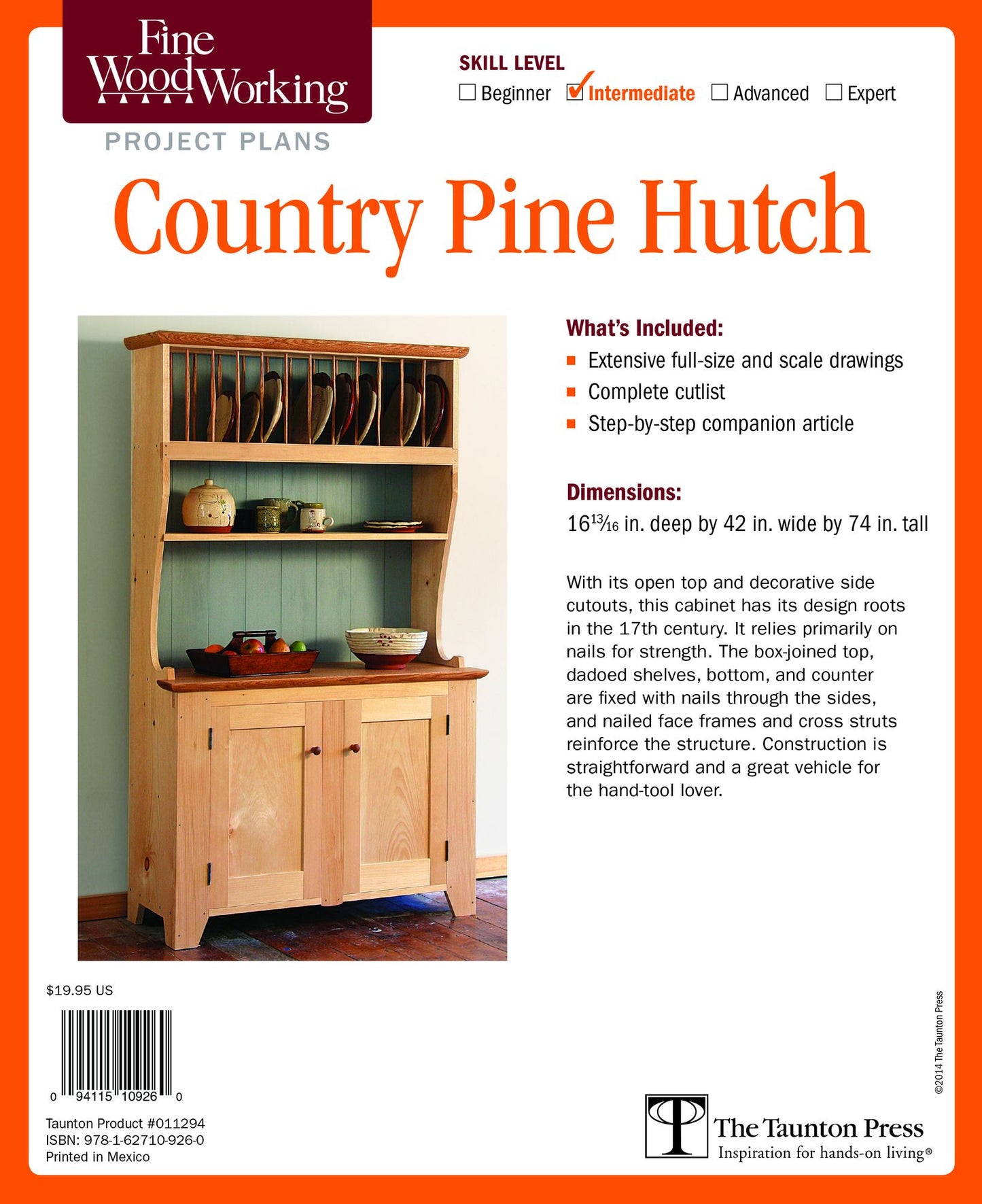 Fine Woodworking Video Workshop Series - Country Pine Hutch Plan