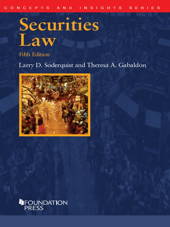 Securities Law, 5th (Concepts and Insights Series)