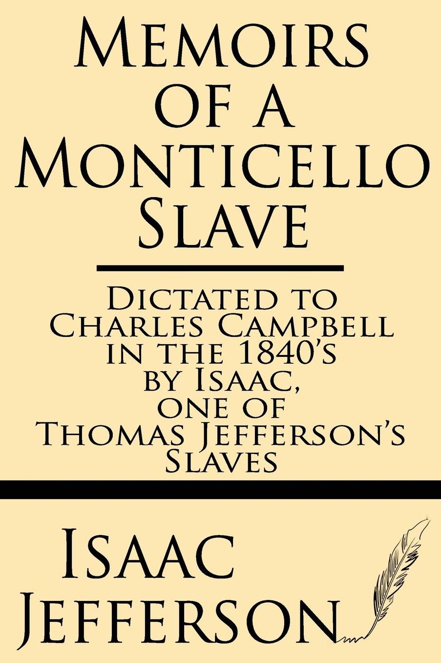 Memoirs of a Monticello Slave--dictated to Charles Campbell in the 1840's by Isaac, one of Thomas Jefferson's slaves