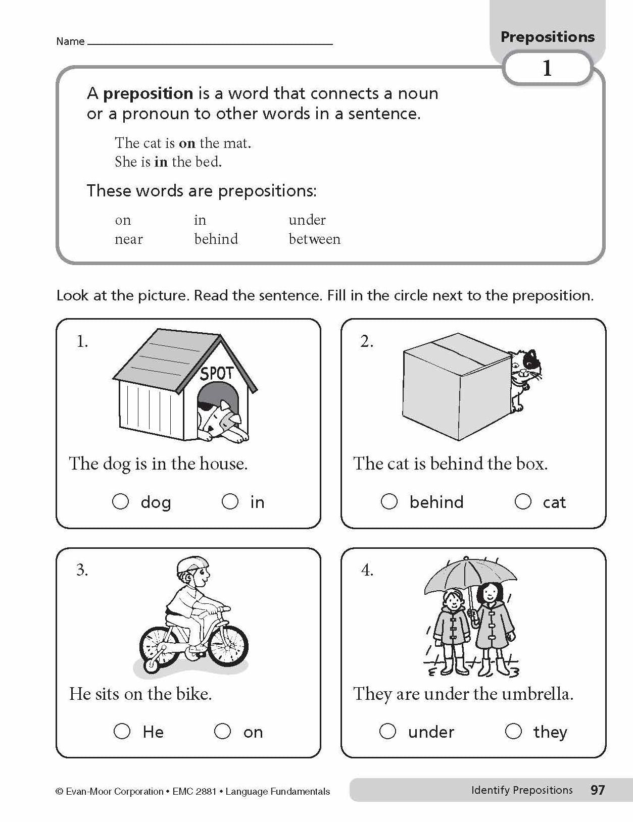 Language Fundamentals, Grade 1