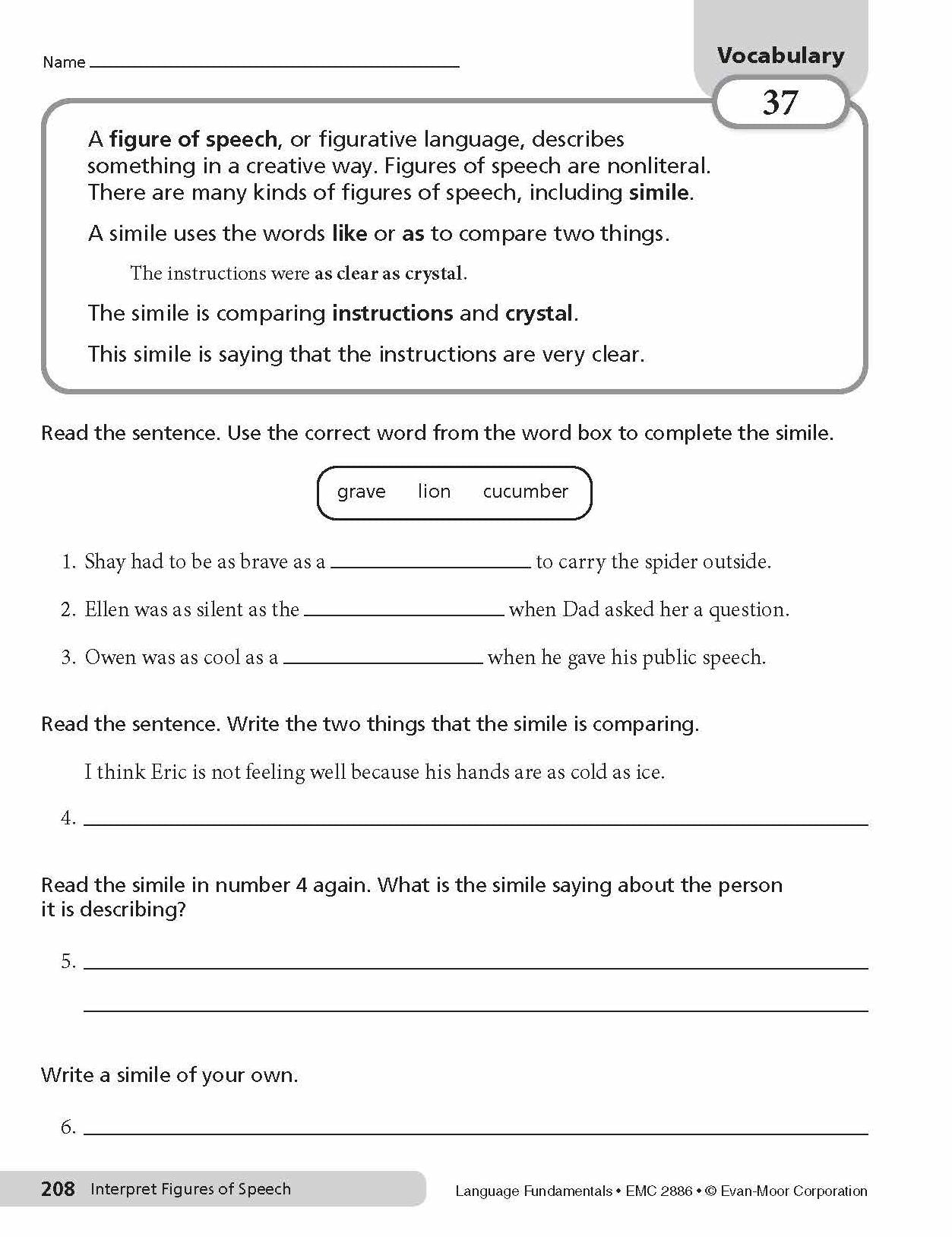 Language Fundamentals, Grade 6
