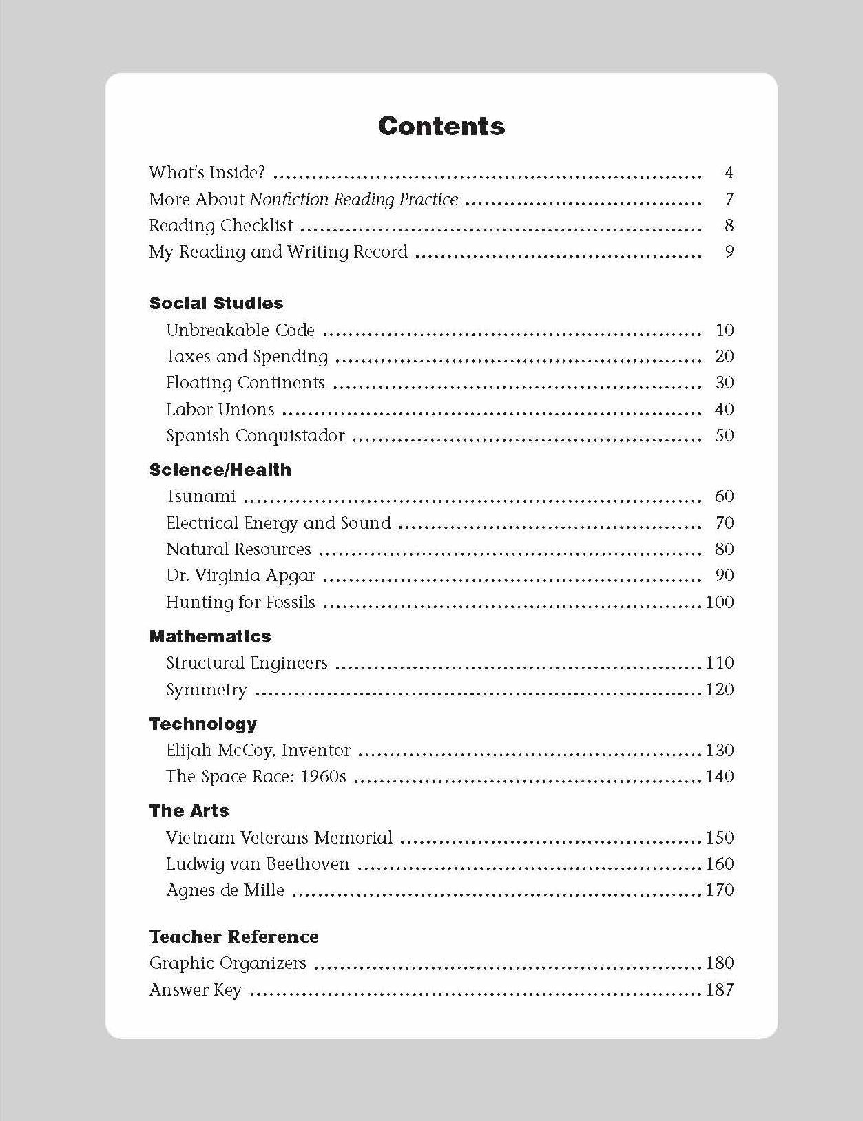 Nonfiction Reading Practice, Grade 4