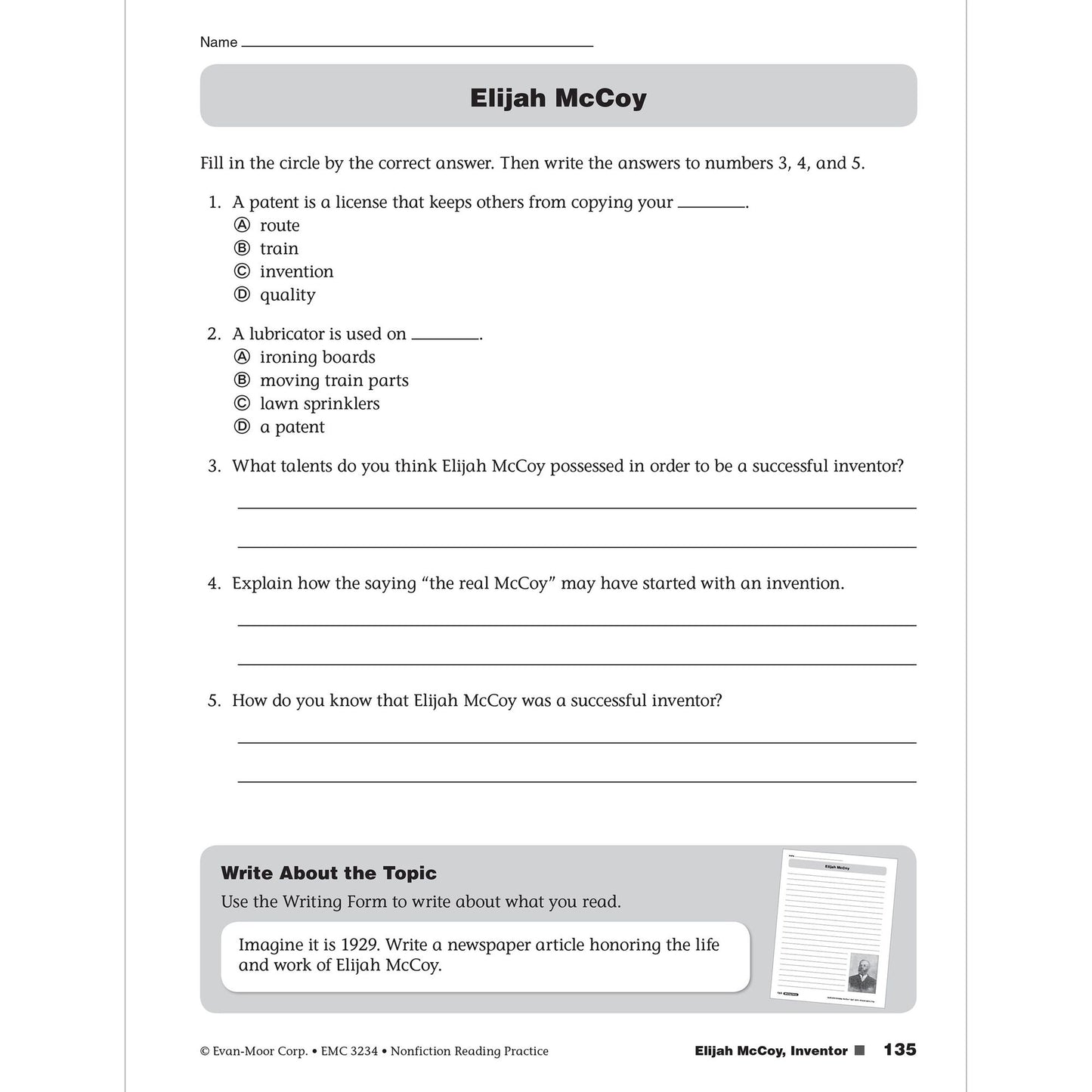 Nonfiction Reading Practice, Grade 4
