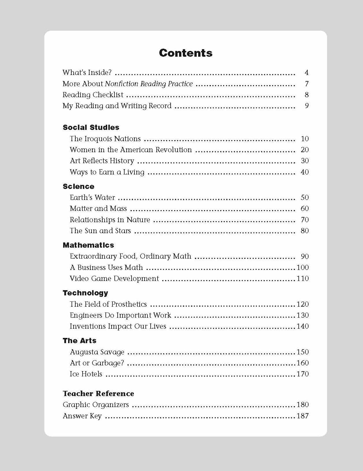 Nonfiction Reading Practice, Grade 5