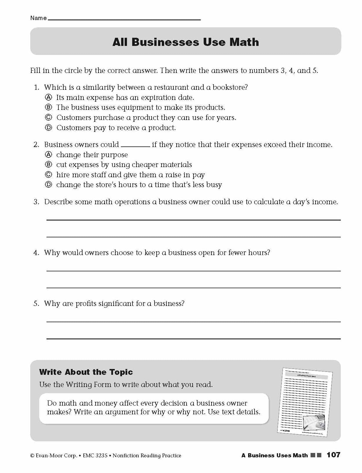 Nonfiction Reading Practice, Grade 5