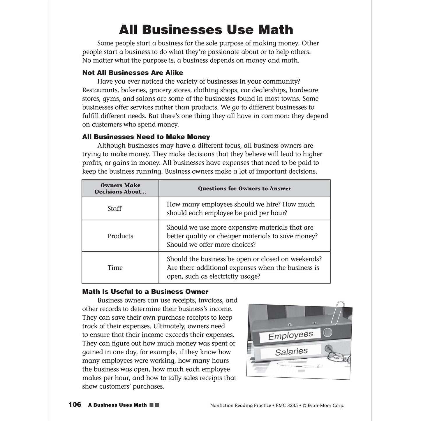 Nonfiction Reading Practice, Grade 5