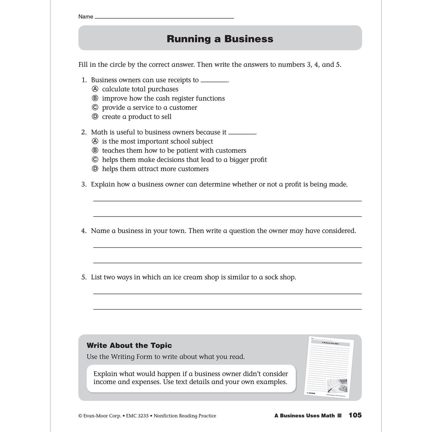 Nonfiction Reading Practice, Grade 5