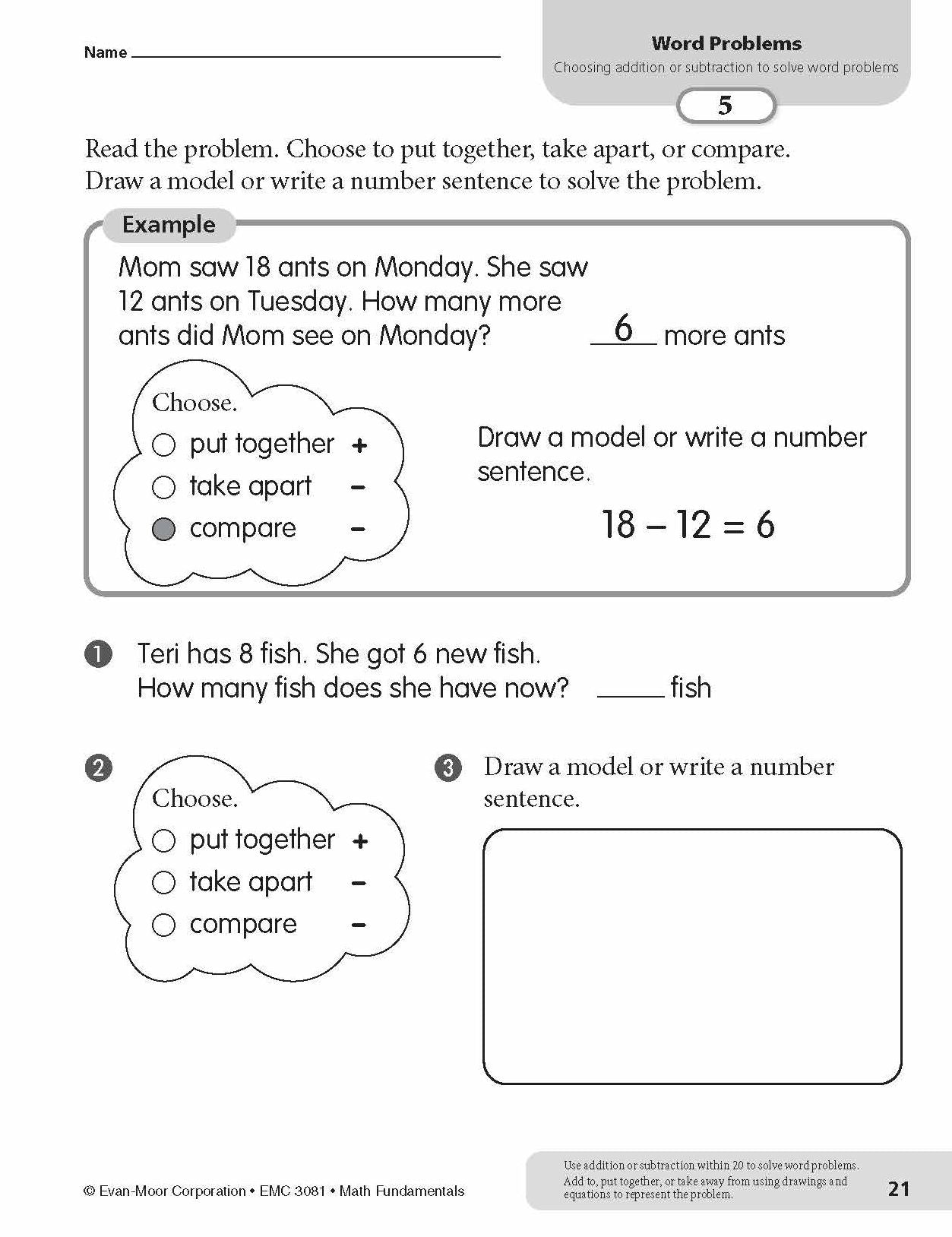 Math Fundamentals, Grade 1