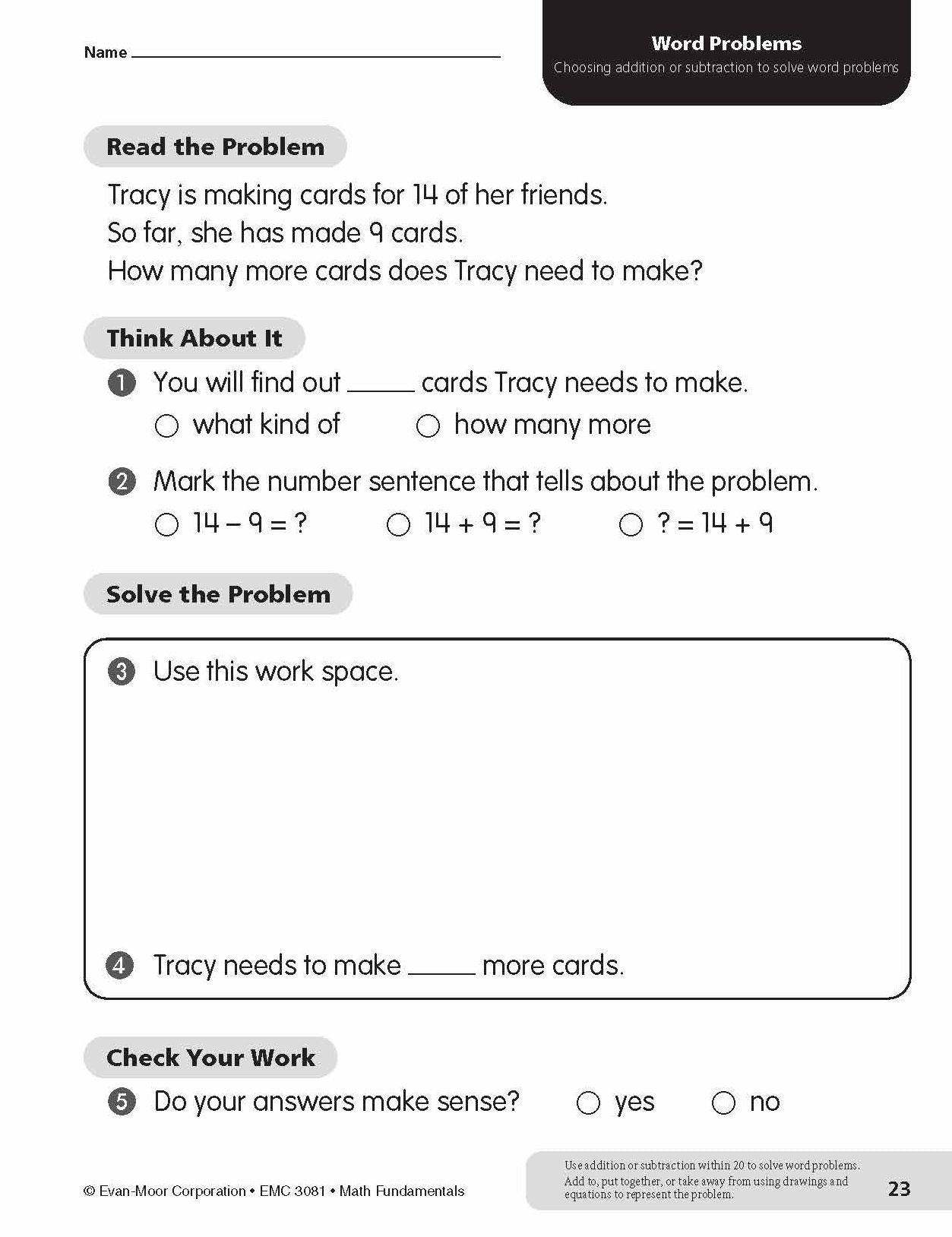Math Fundamentals, Grade 1