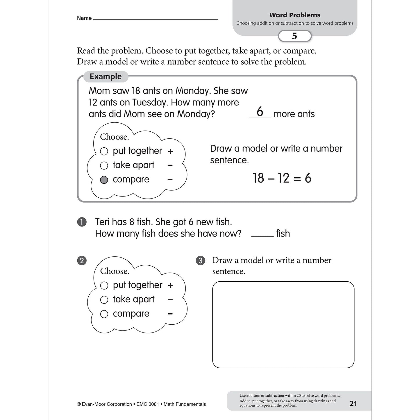 Math Fundamentals, Grade 1
