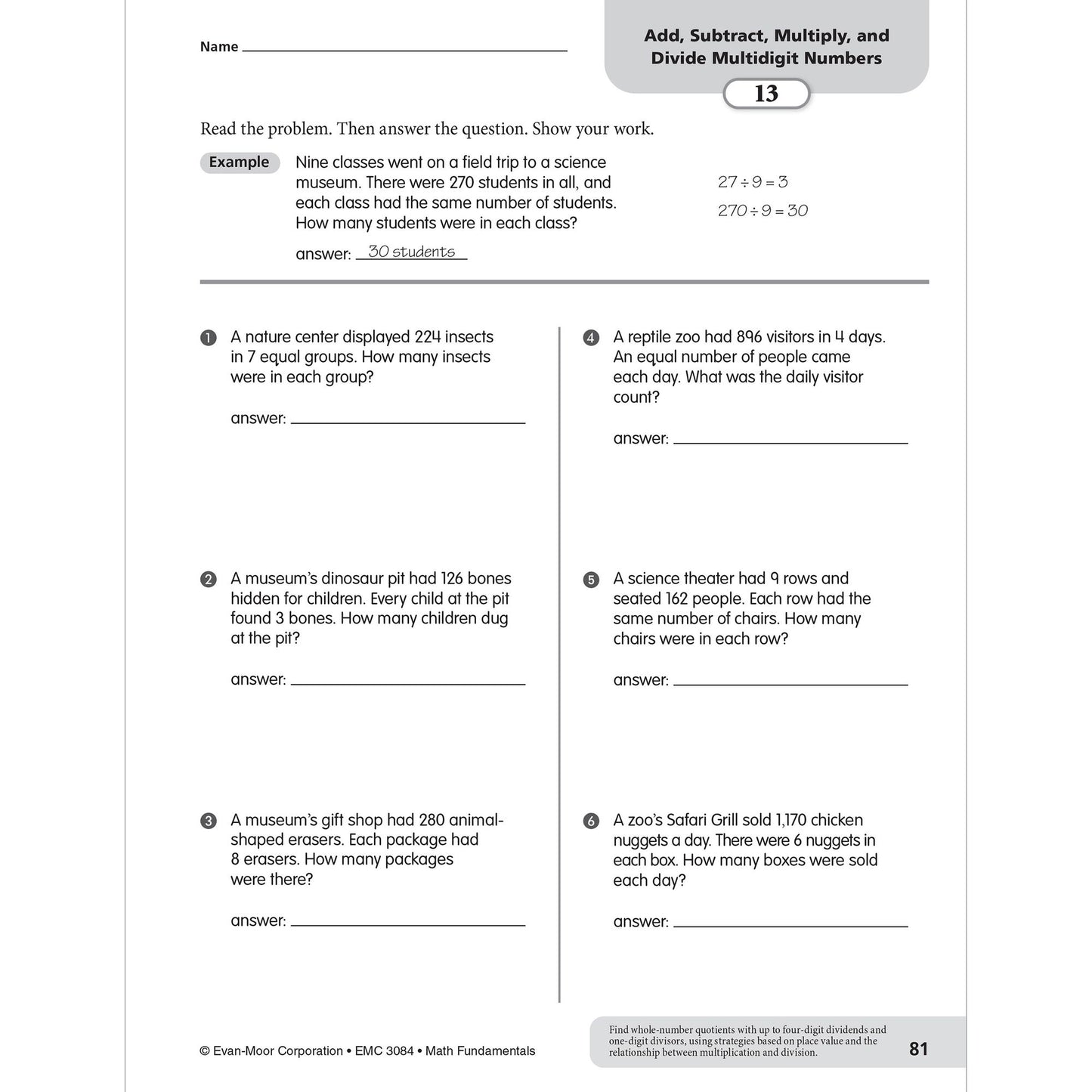 Math Fundamentals, Grade 4
