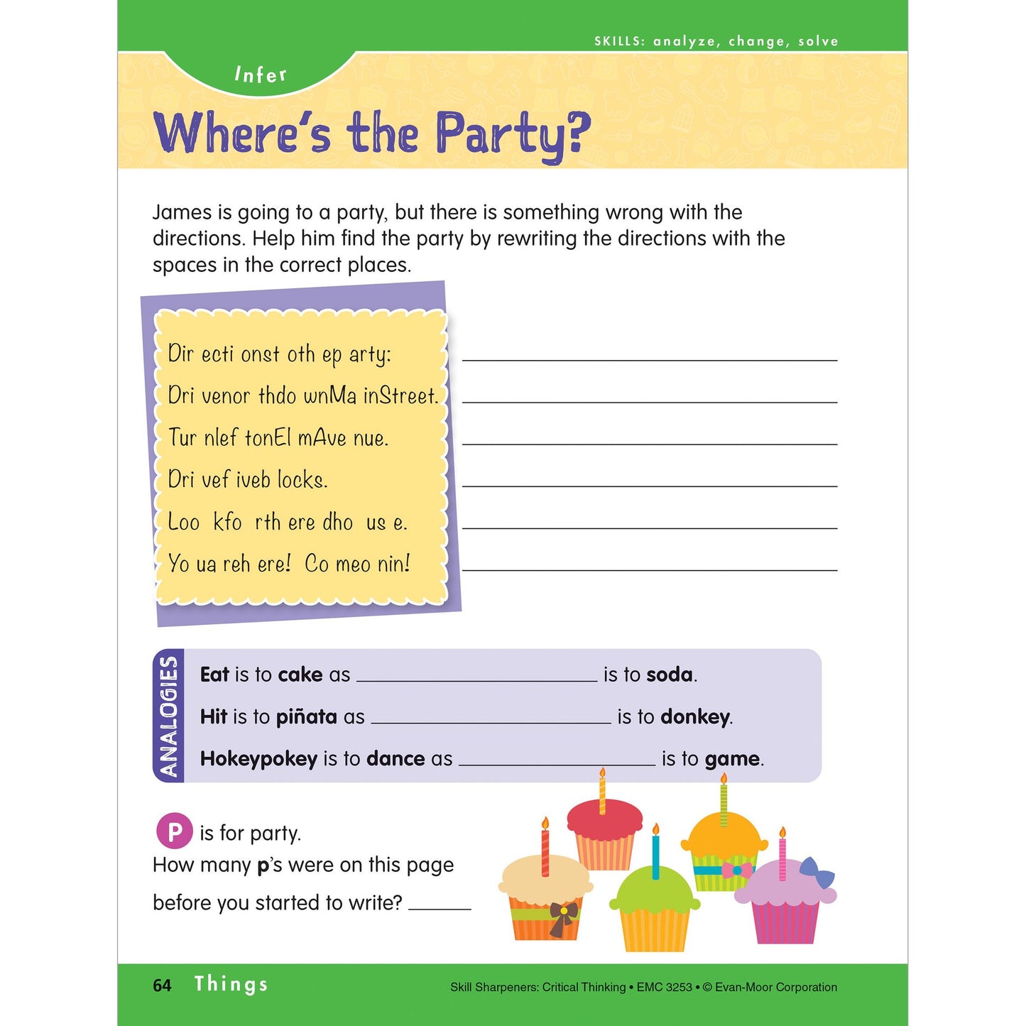 Skill Sharpeners Critical Thinking, Grade 3