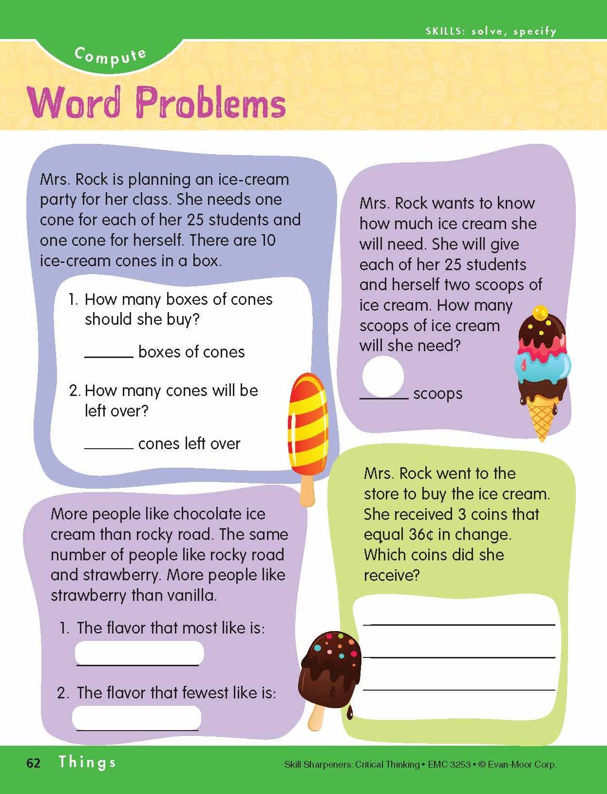 Skill Sharpeners Critical Thinking, Grade 3