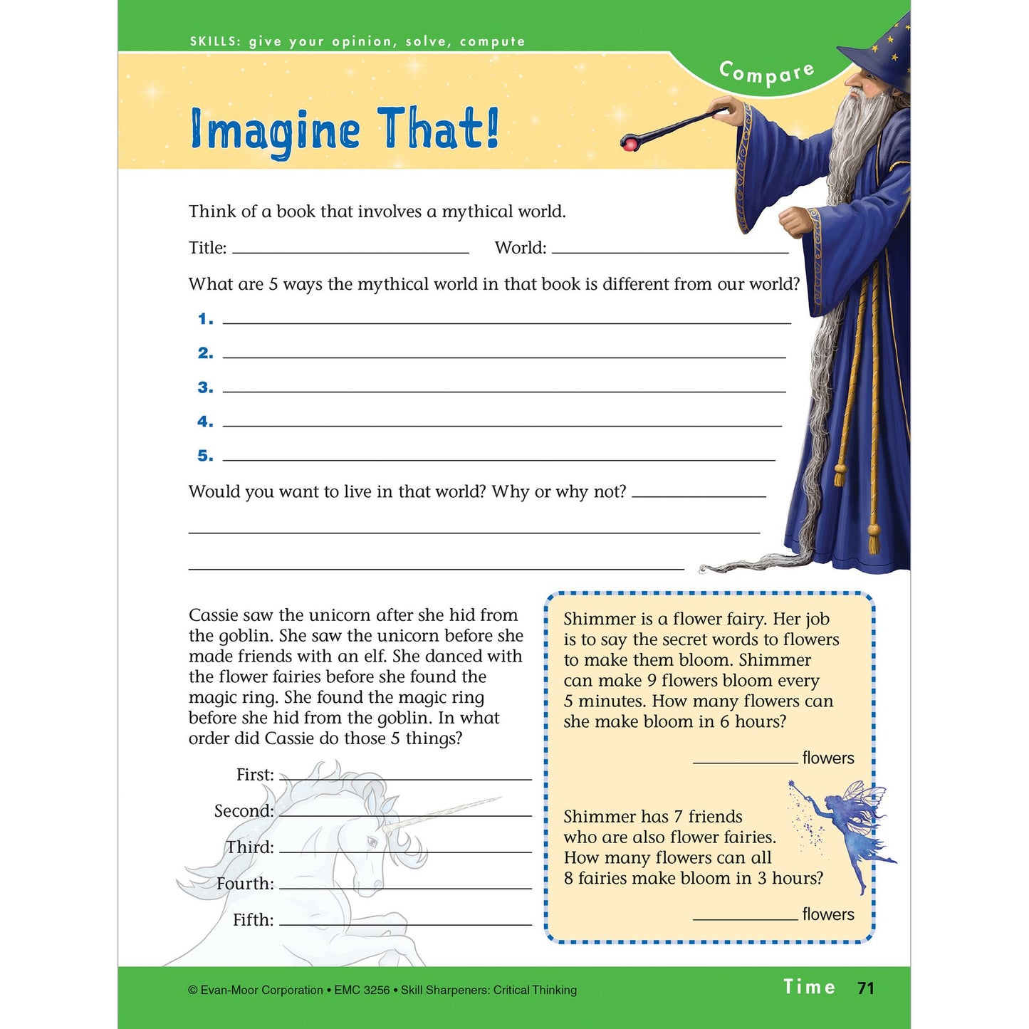 Skill Sharpeners Critical Thinking, Grade 6