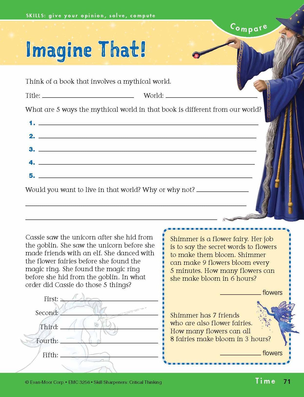 Skill Sharpeners Critical Thinking, Grade 6