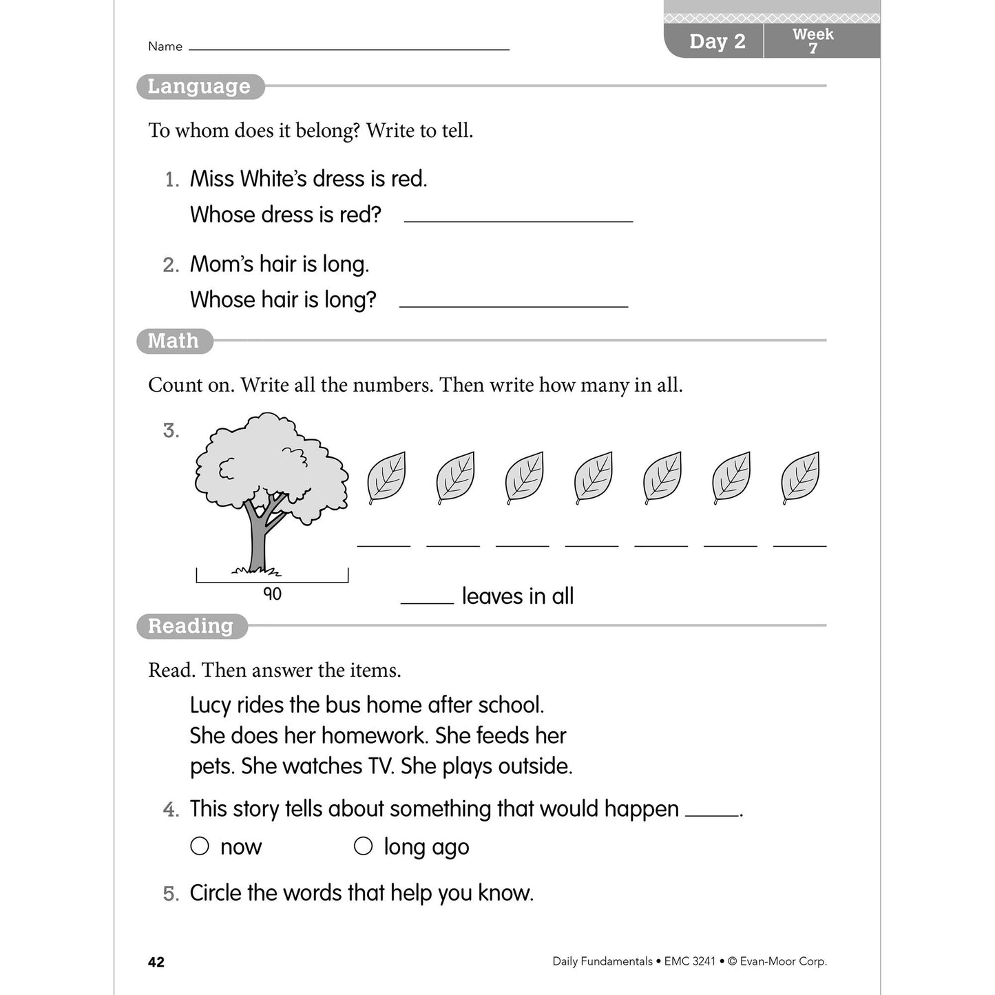 Daily Fundamentals, Grade 1