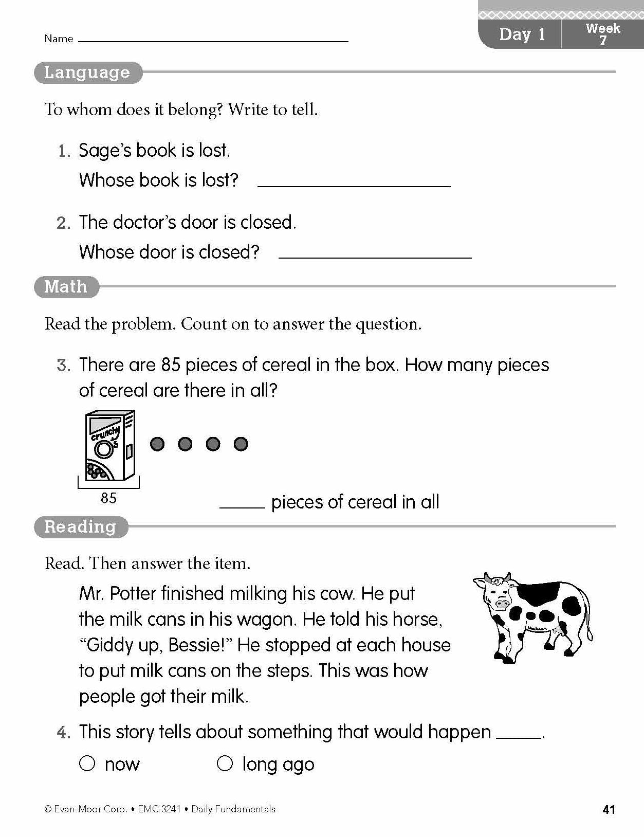 Daily Fundamentals, Grade 1