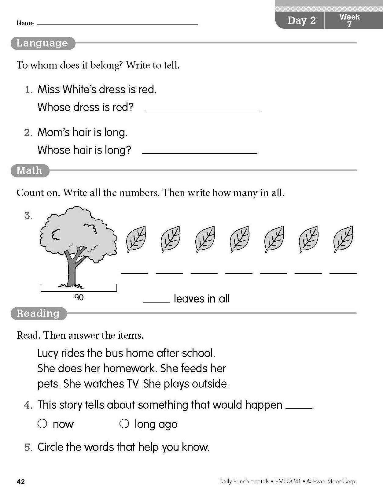 Daily Fundamentals, Grade 1