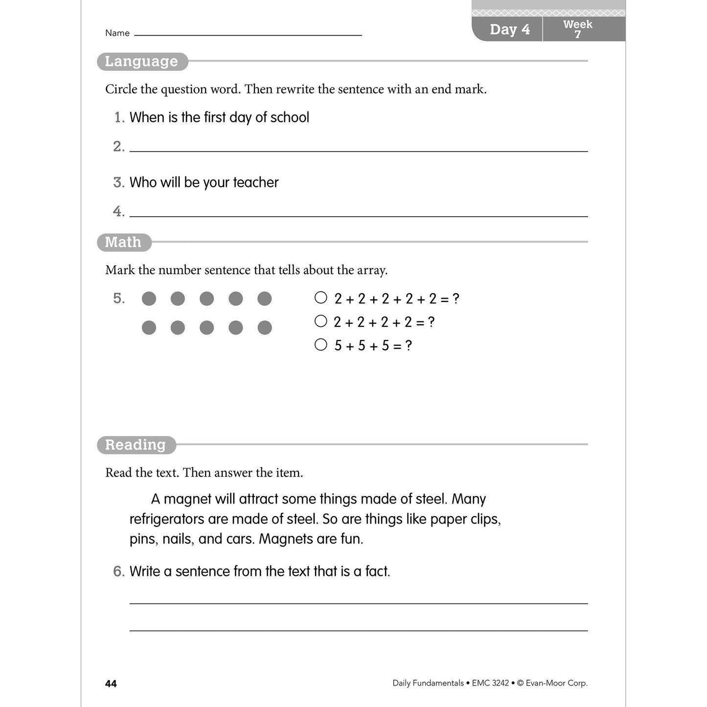 Daily Fundamentals, Grade 2