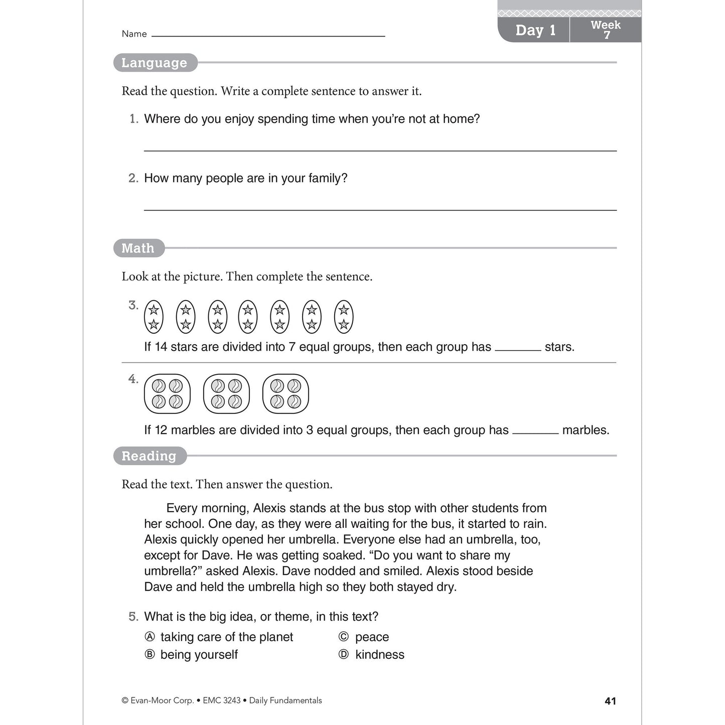 Daily Fundamentals, Grade 3