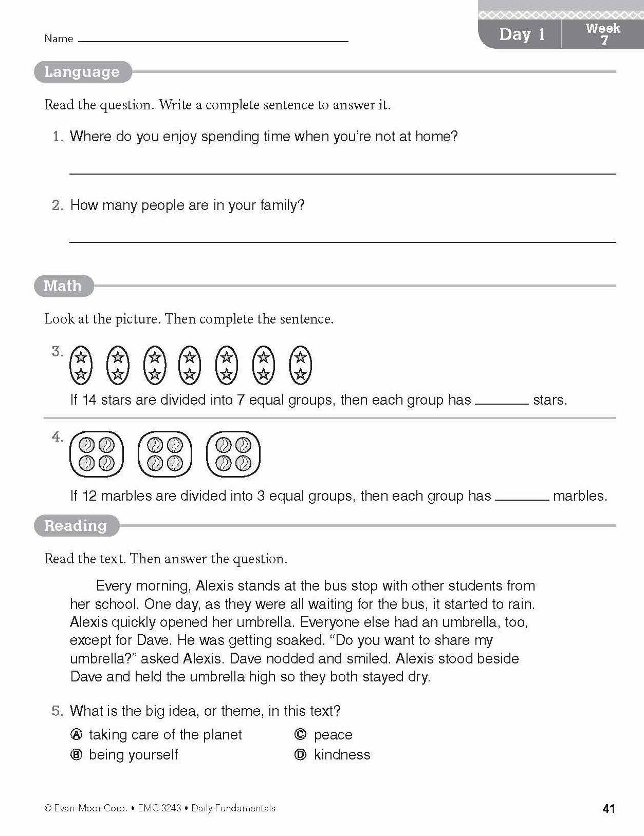Daily Fundamentals, Grade 3
