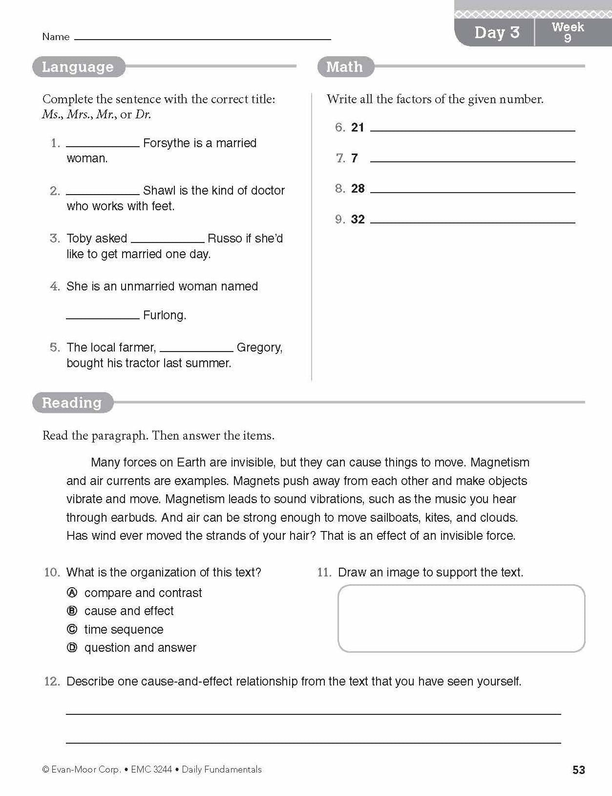 Daily Fundamentals, Grade 4