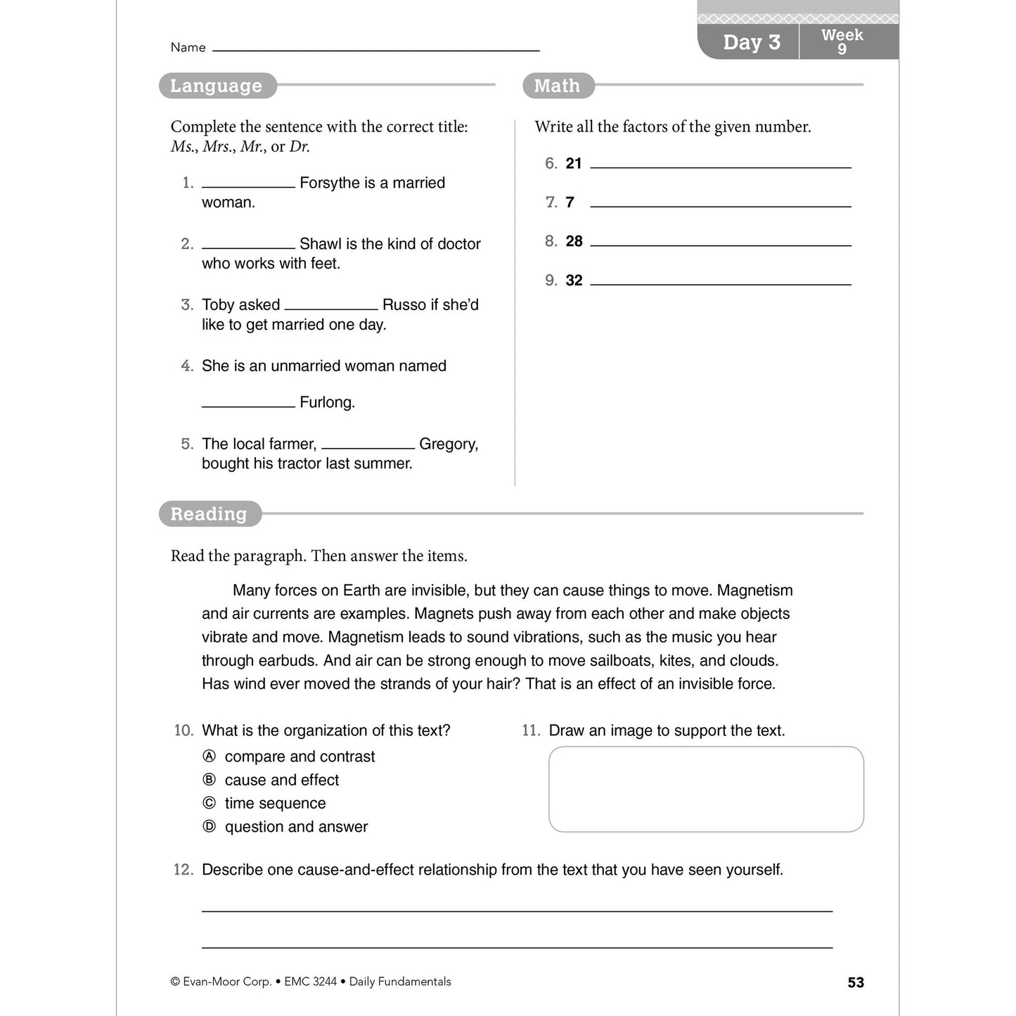 Daily Fundamentals, Grade 4