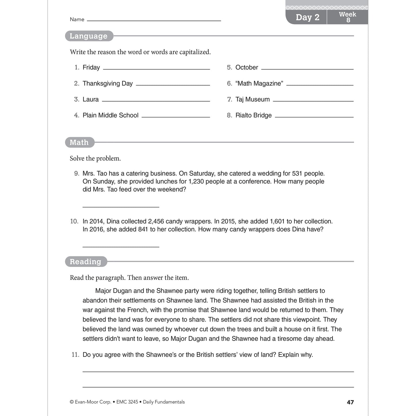 Daily Fundamentals, Grade 5