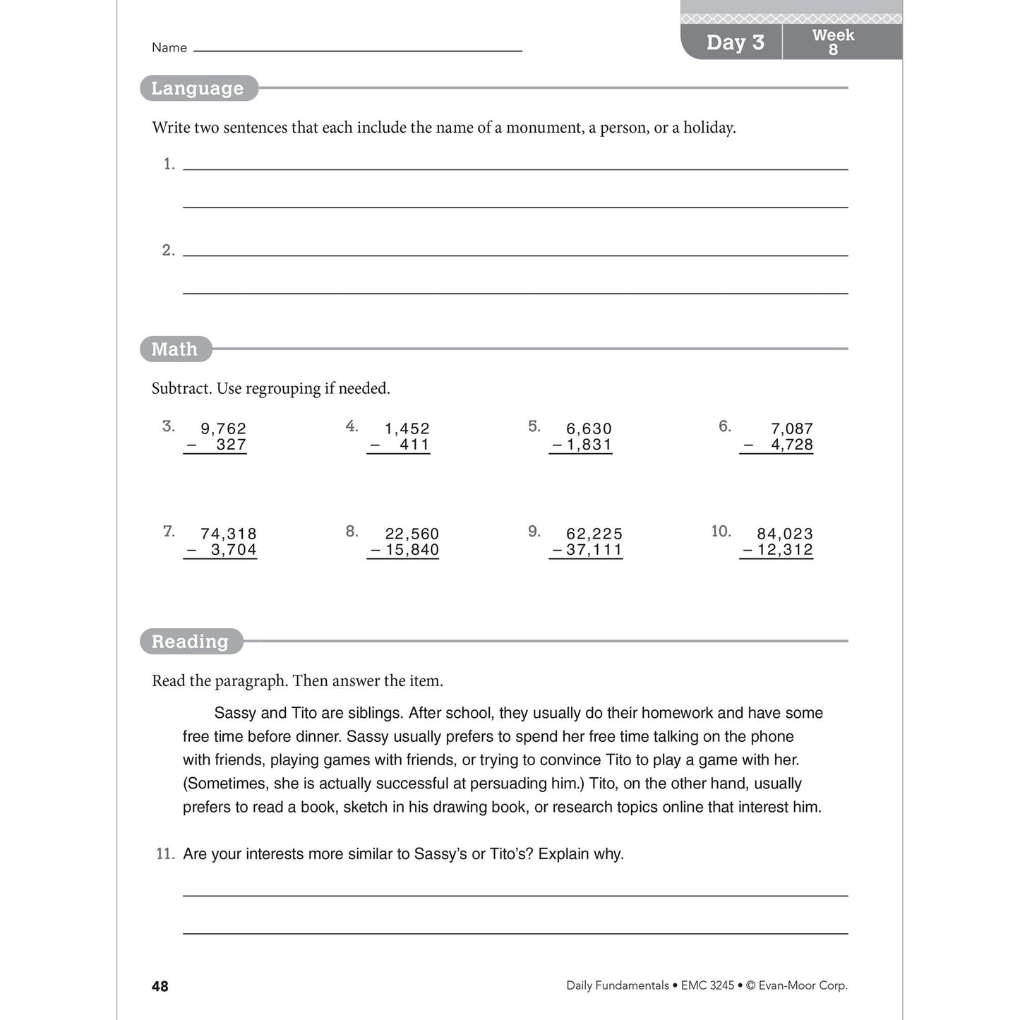 Daily Fundamentals, Grade 5