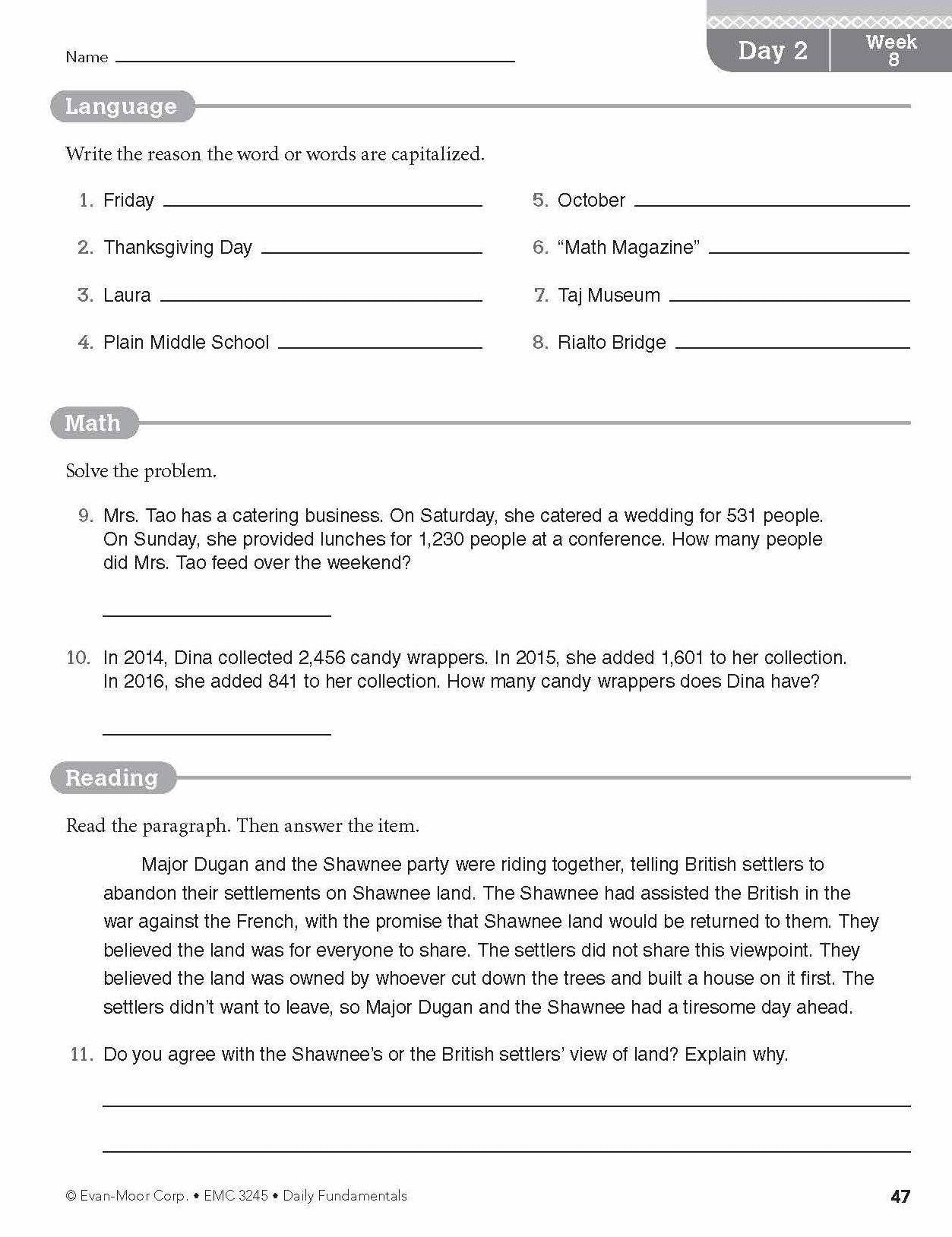 Daily Fundamentals, Grade 5