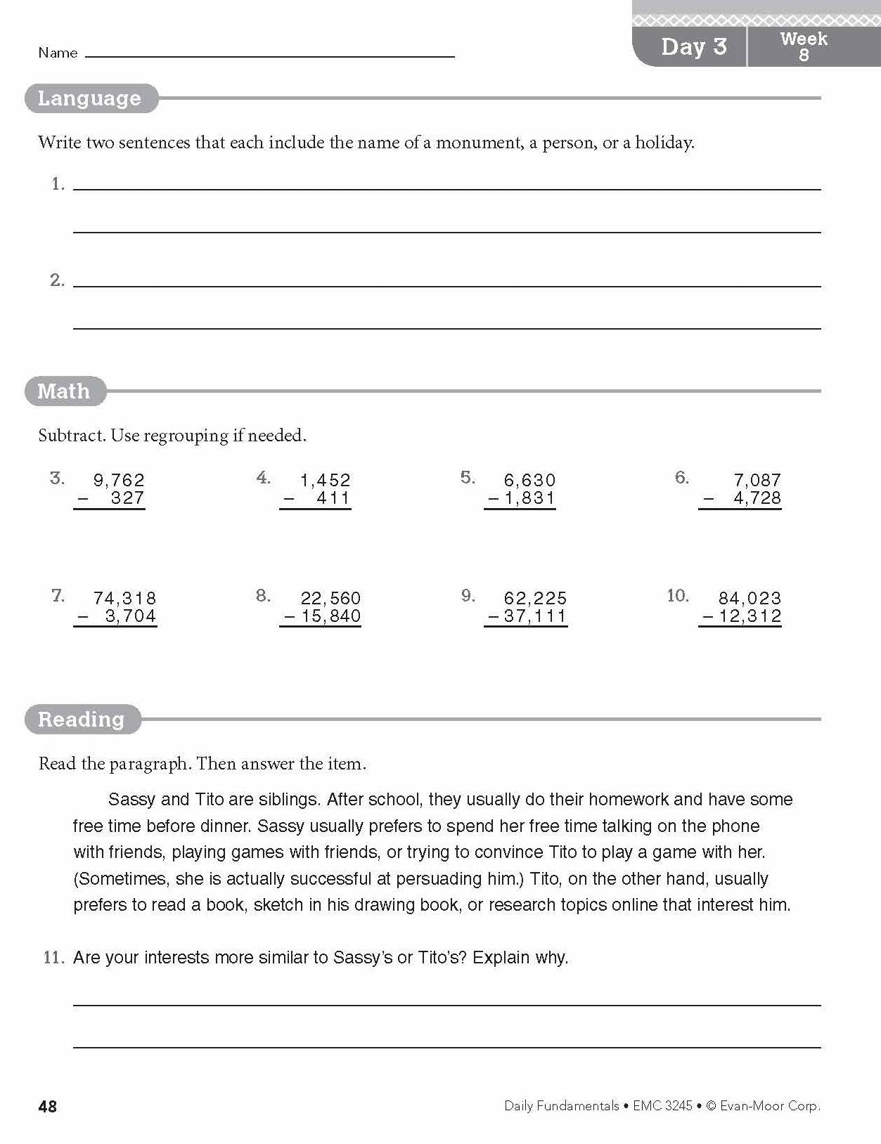 Daily Fundamentals, Grade 5