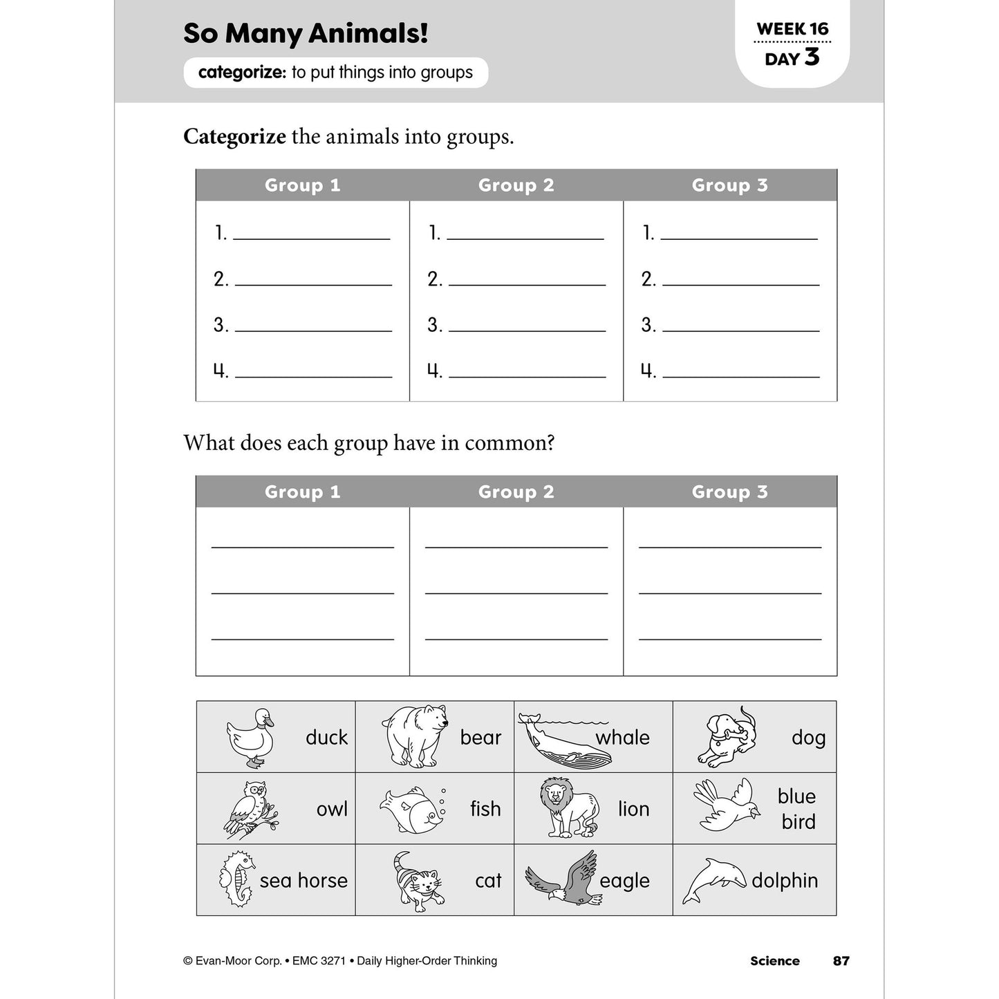Daily Higher-Order Thinking, Grade 1 Teacher Edition