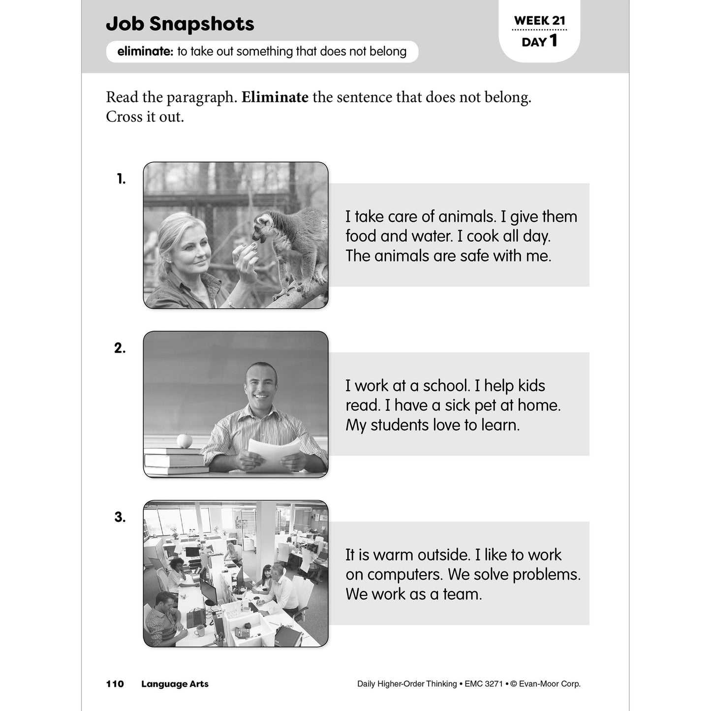 Daily Higher-Order Thinking, Grade 1 Teacher Edition