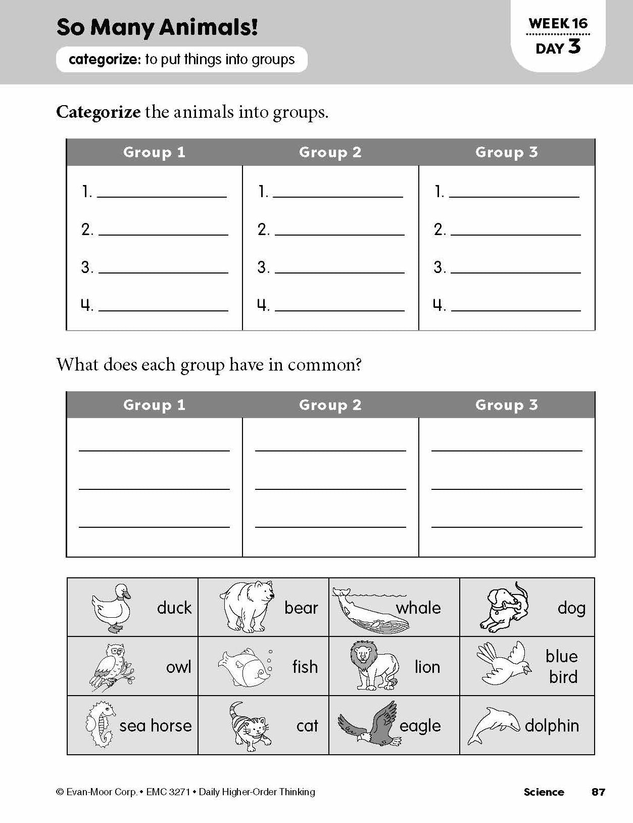 Daily Higher-Order Thinking, Grade 1 Teacher Edition