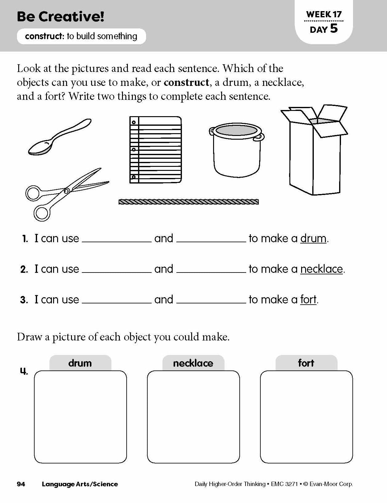 Daily Higher-Order Thinking, Grade 1 Teacher Edition